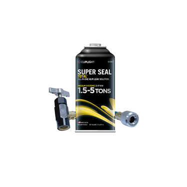 SUPER SEAL PREMIUM seals leaks in all mobile R134a, R12 and hydrocarbon systems. Compatible with all refrigerants & lubricants. Includes R134a disposable connector hose.