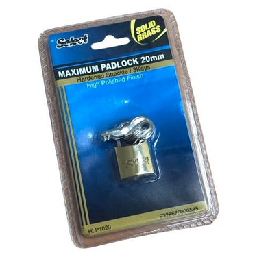 Select Padlock Maximum Brass 20mm CD1