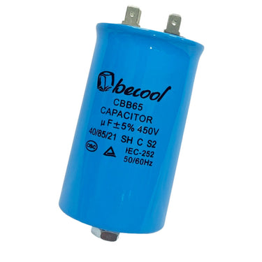 Capacitor 100uF 450V AC 120mm x 60mm Metal with Stud (M8)