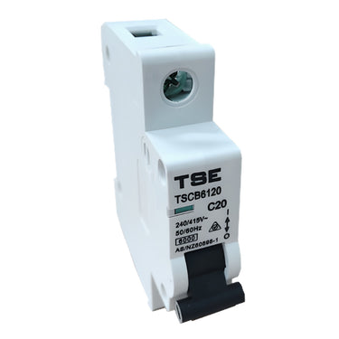 Miniature Circuit Breaker 20A Single Pole – 6kA C-Curve (TSCB6120)
