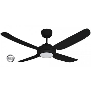 Ceiling Fan w/Tri-col Dimm LED 52in AC 4 Blades Matte Black